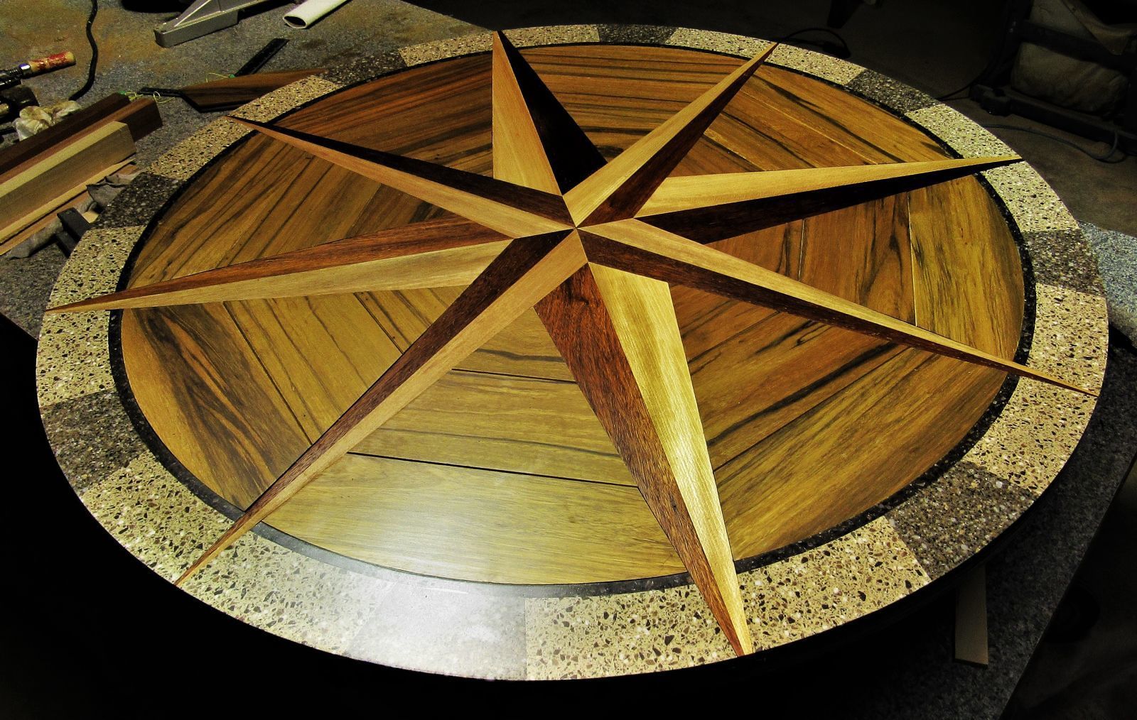 Rose Compass Deck Inlay - FineWoodworking