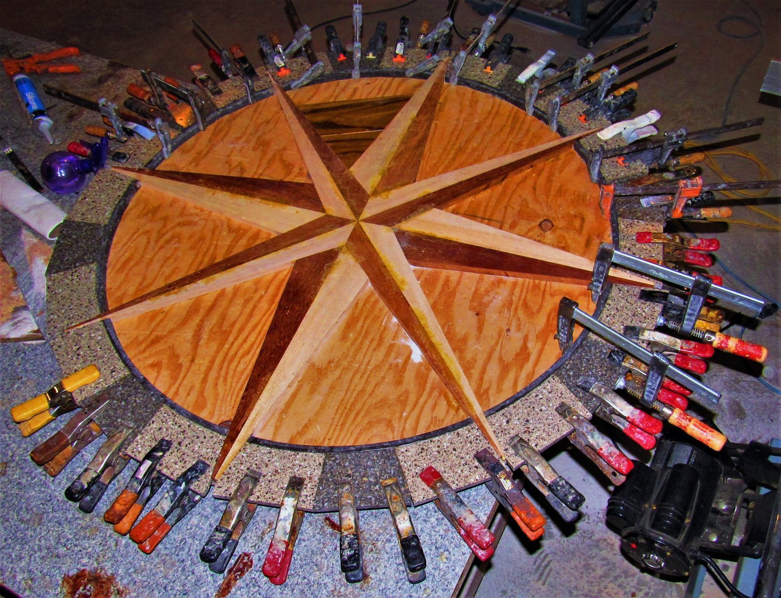 Rose Compass Deck Inlay - FineWoodworking