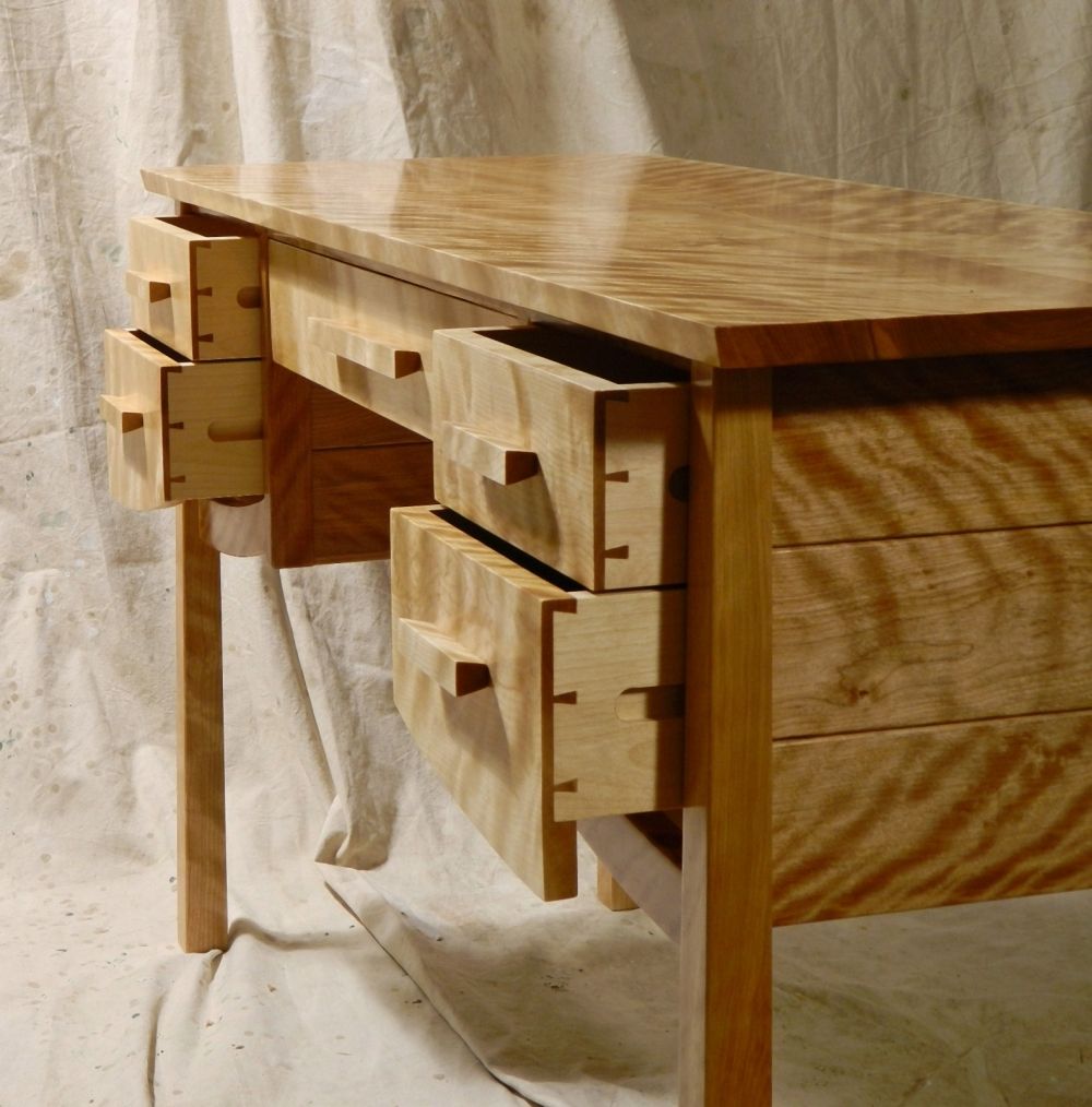 Flame Birch Desk - FineWoodworking