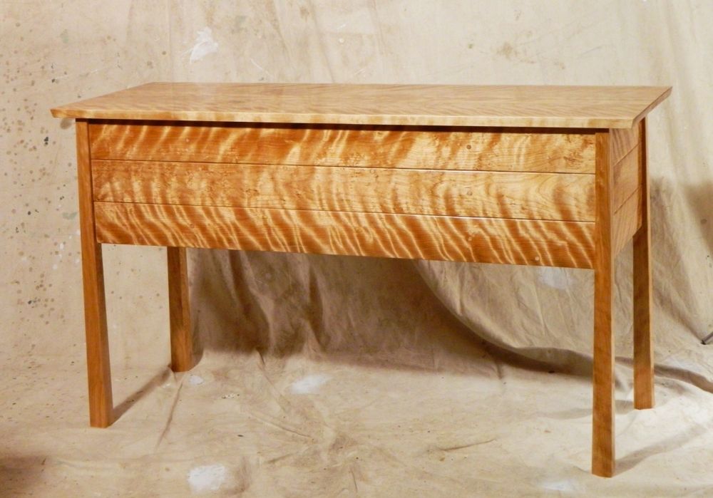 Flame Birch Desk - FineWoodworking