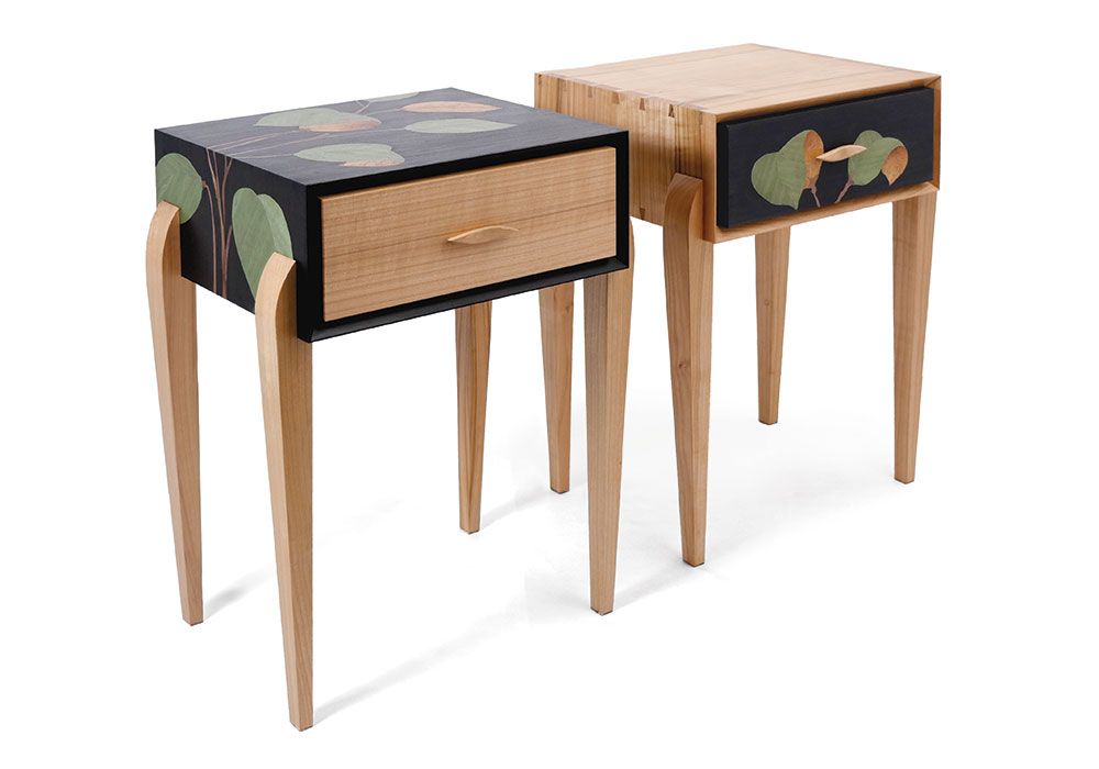Nightstands with a Marquetry Design