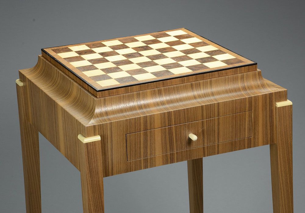 close up of top of Chess Table