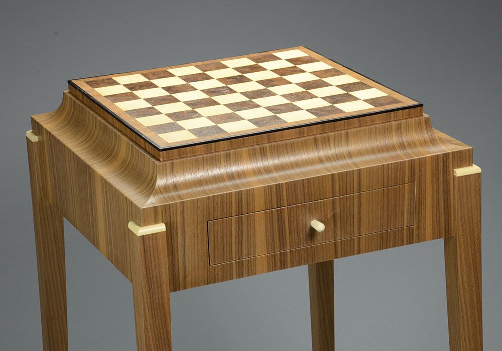 close up of top of Chess Table