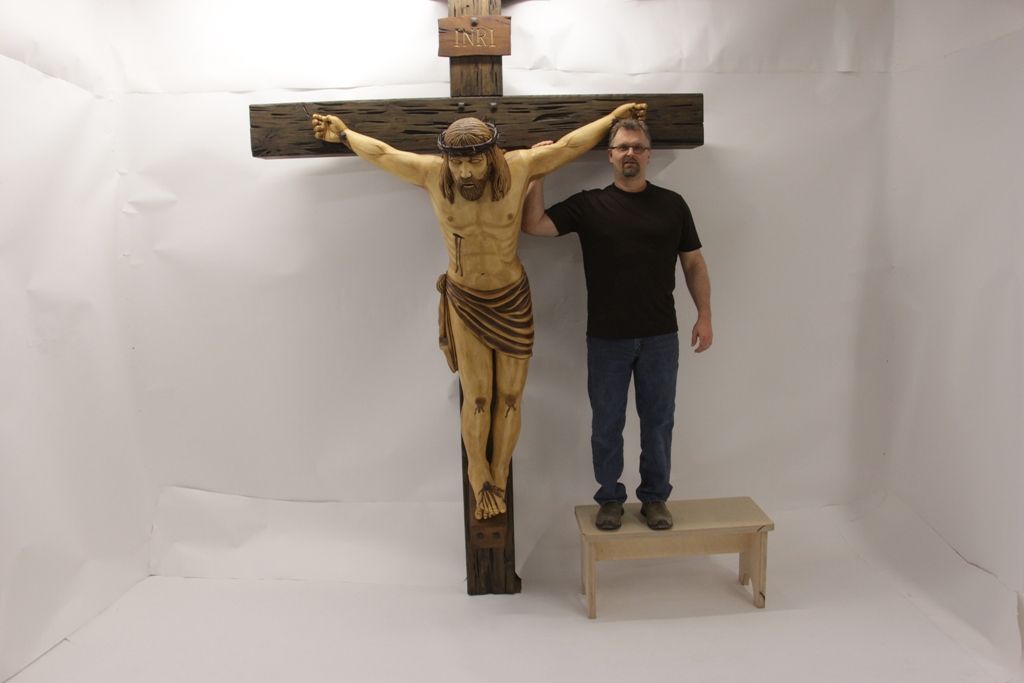 Hand Carved Crucifixion of Jesus Christ - FineWoodworking