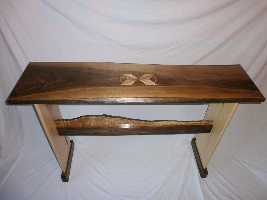 Walnut / Hickory hall table (rare inlays) - FineWoodworking