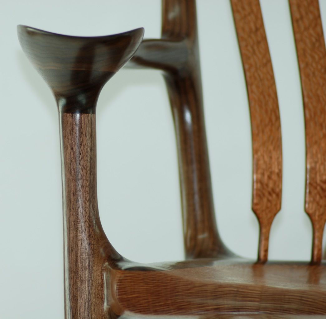 Custom Double Rocking Chair - Lacewood & Walnut - FineWoodworking