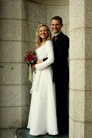 Chiffon LDS Temple Wedding Dress Threads