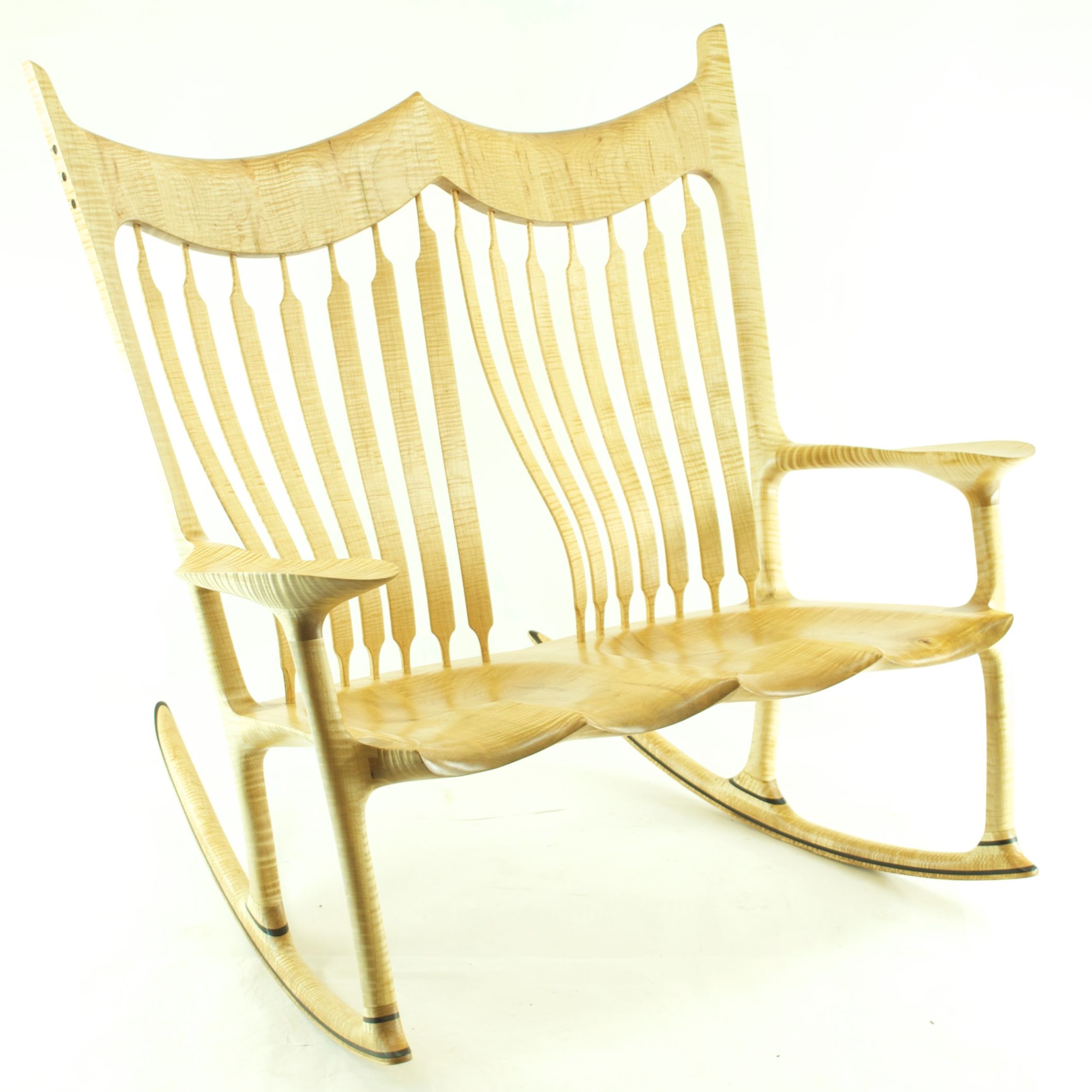 Curly Maple Double Rocking Chair - FineWoodworking