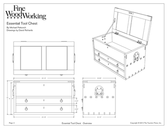 Sample page from a digital woodworking plan depicting a toolbox