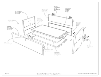 Sample page from a digital woodworking plan depicting an alternate view of a toolbox