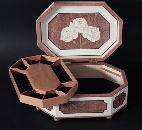 Jewelry Box with Inlaid Roses - FineWoodworking