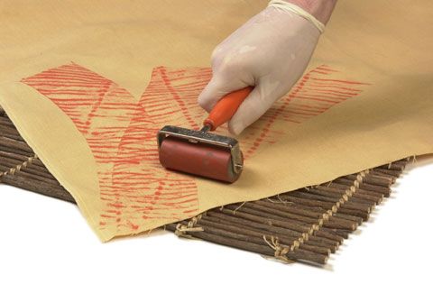 Fabric Printing with a Brayer - Threads