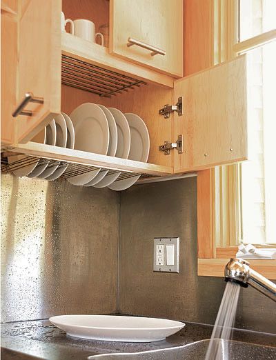 Kitchen Plate Storage Rack Kitchen Cabinet Built-in Pull-out