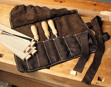 Narex Leather Tool Roll - 14 Pocket, Chisel Case