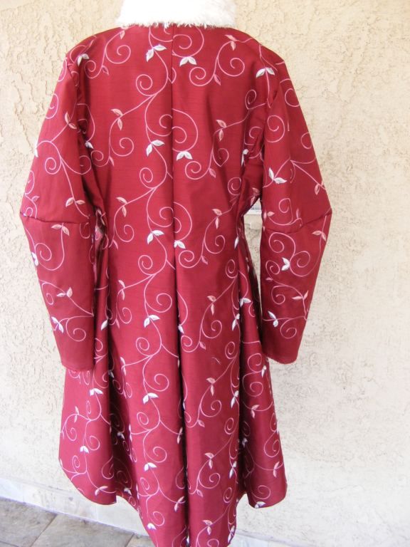 Red thread velvet embroidered coat - Threads