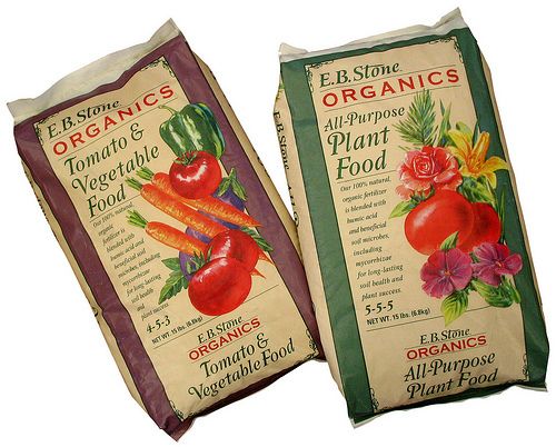 two bags of organic plant food