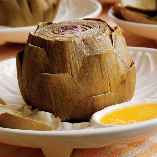 steamed artichoke with lemon dipping butter