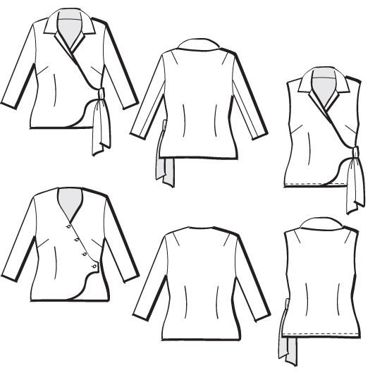 Pattern Review: Petite Plus Wrap Jacket & Blouse 203 - Threads