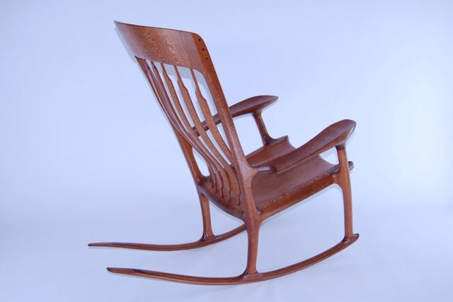 Sculpted Lacewood rocking chair - FineWoodworking