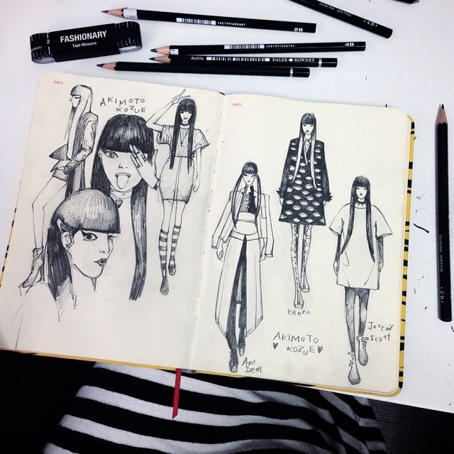 Pencil sketch outlet for fashion design