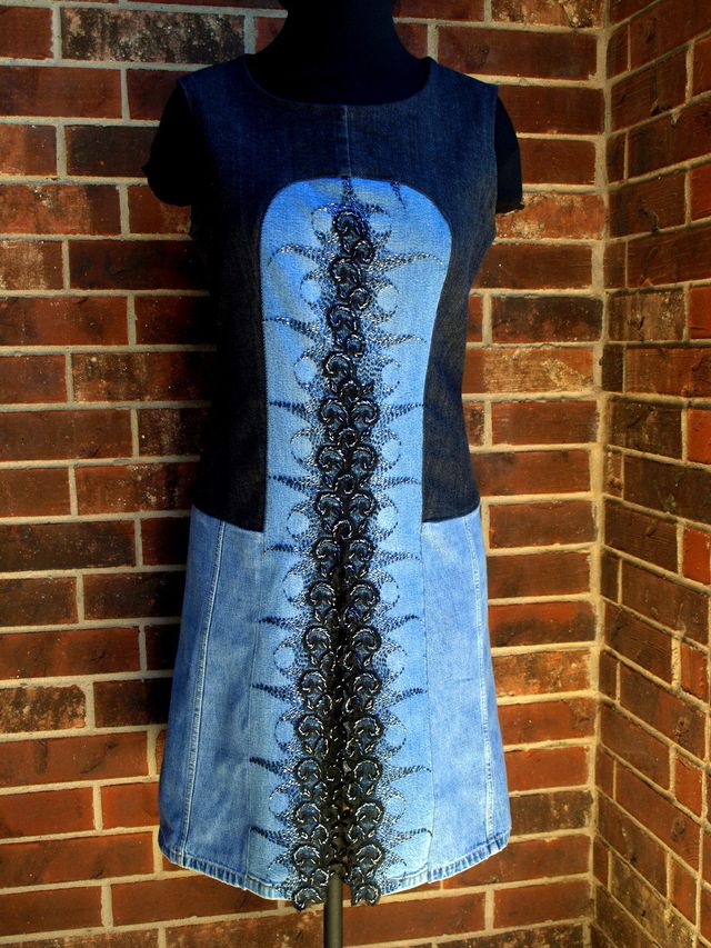 Upcycled/Refashioned Denim Dress - Threads