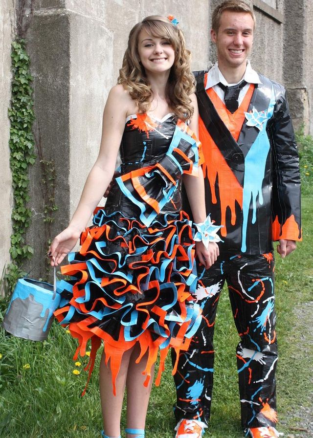 camo duct tape prom dress