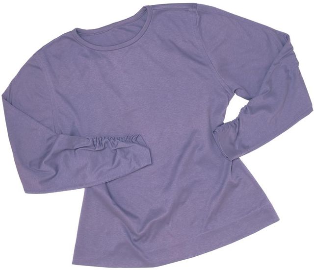 Plus Size Cotton Jersey Long Sleeve T-shirt, Light Purple