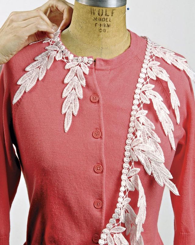 Embellish Your Cardigan with Lace Threads