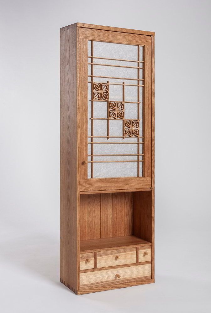 Walnut Board Game Corner Cabinet with Kumiko : r/woodworking