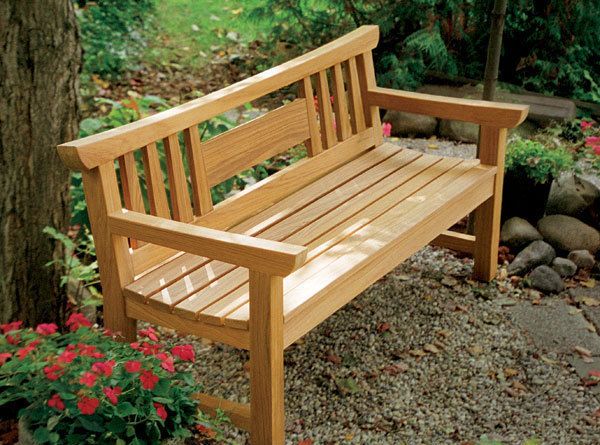 Garden bench with online wheels