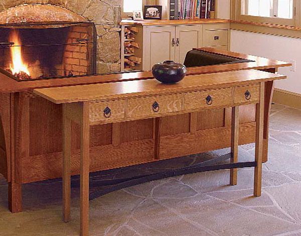 Double Mobile Desk & Craft Table oak