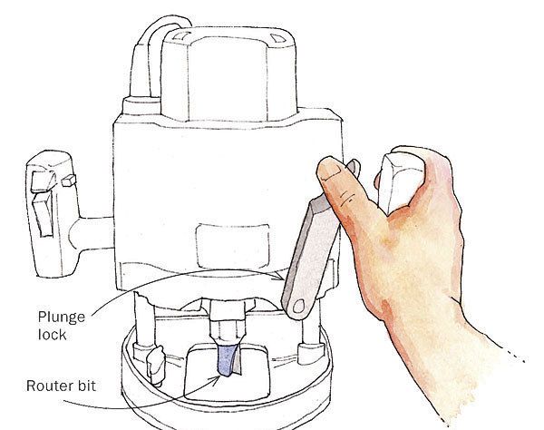 Quick way to set a plunge router to cut hinge mortises