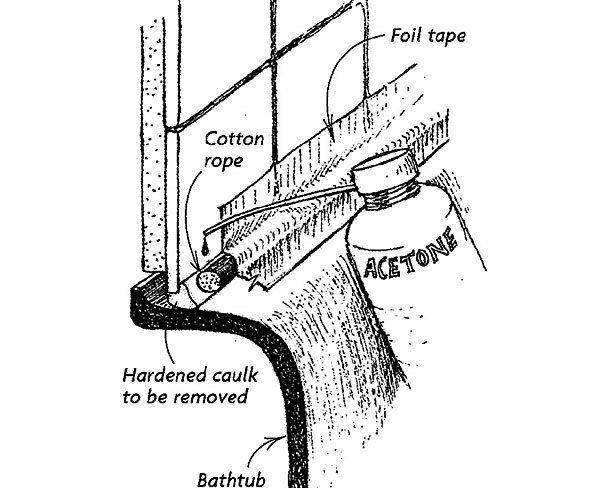 Remove caulk from deals tub