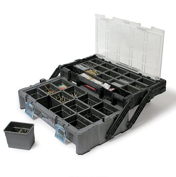 Husky 6 in. 6-Compartment Storage Bin Small Parts Organizer