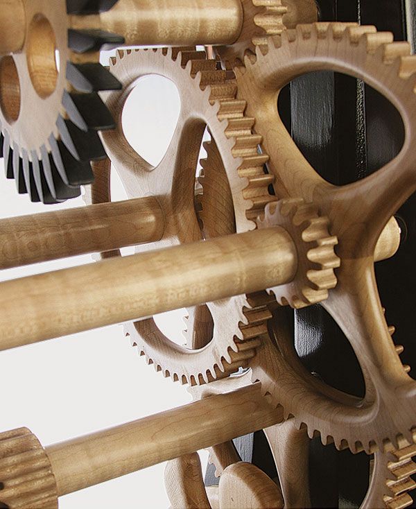 Skeleton Clock of Maple, Ebony, Poplar, and Holly - FineWoodworking