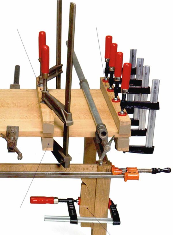 Workshop tip: Short clamp makes great tape and towel holder -  FineWoodworking