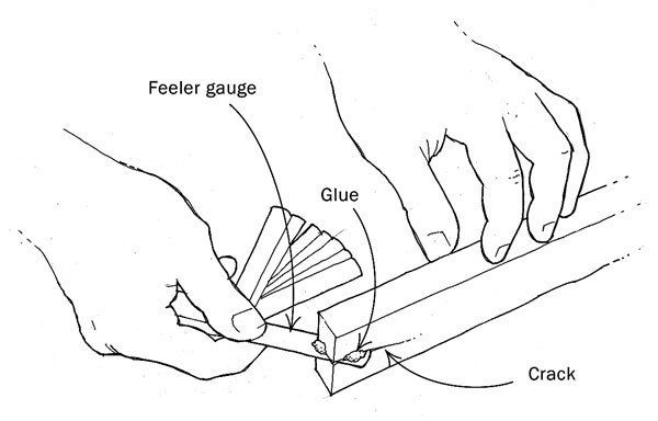 Using feeler gauges to get glue in cracks! #woodworking #woodworkingti