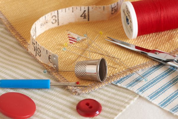 Old Machine for Darning, Thread, Buttons Stock Photo - Image of closeup,  blue: 130878406