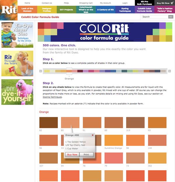 RIT Color Formulas  Rit dye colors chart, Color mixing chart, How