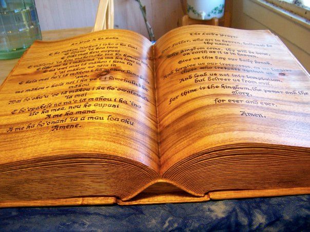 Solid Koa Wood Bible Carving - Finewoodworking