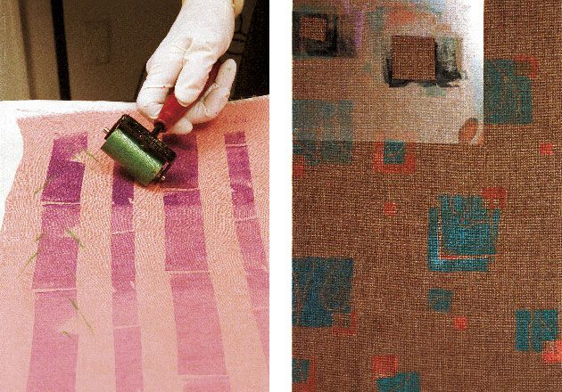 Fabric Printing with a Brayer - Threads