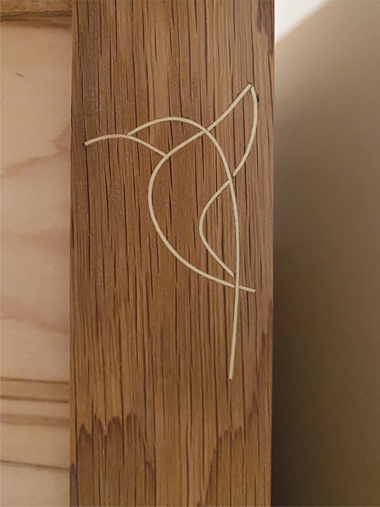 inlaid bird symbol