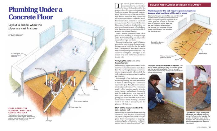 Plumbing Under a Concrete Floor - Fine Homebuilding