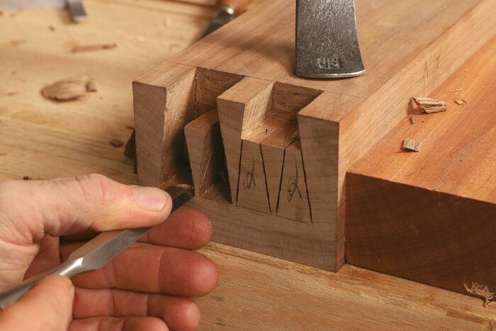 How to cut houndstooth dovetails