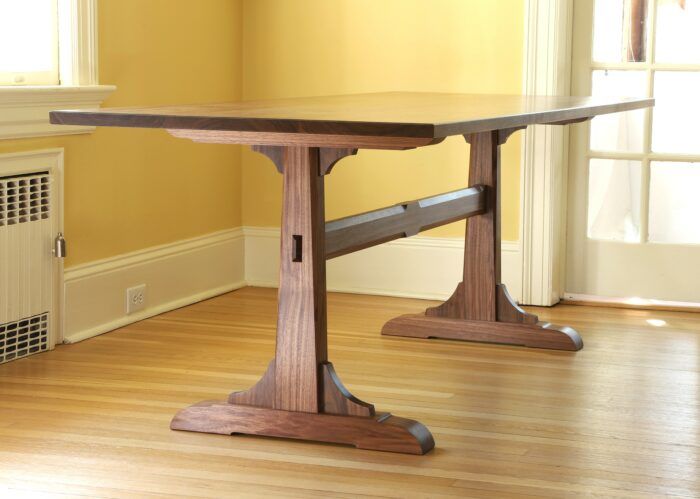 Arts and Crafts inspired trestle table