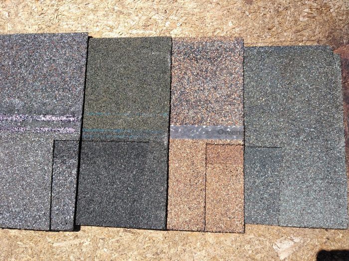 A selection of 4 shingle colors