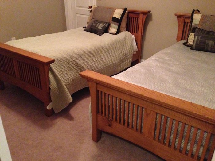 Oak twin on sale bed frame