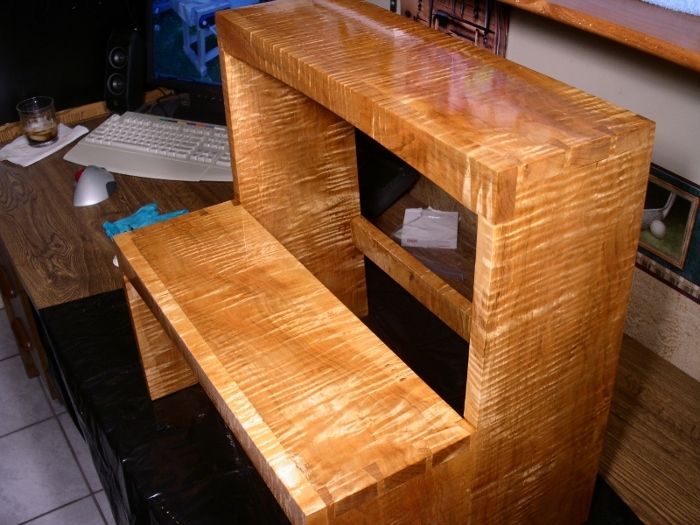 Maple step store stool