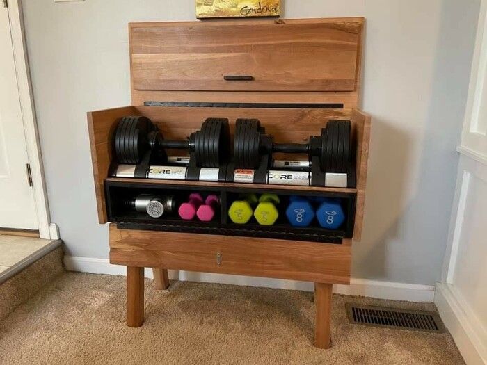 Hidden 2024 dumbbell storage