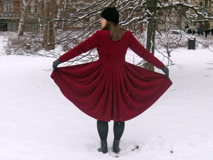 The ruby red winter coat